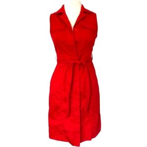 NEW YORK & CO. red safari shirtdress size 16